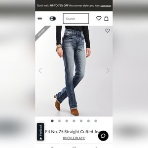 Buckle Black Straight Cuffed jeans